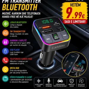 🚗🎵 Earldom FM Transmitter Bluetooth – Muzikë dhe Karikim në Një Pajisje!