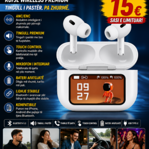 🎧✨ Kufje Wireless ANC/ENC – Tingull Premium me Ekran Inteligjent!