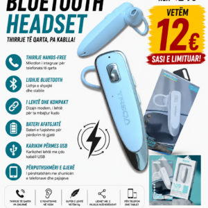 🎧🔥 Bluetooth Headset – Telefonata të Qarta, Pa Kabllo!