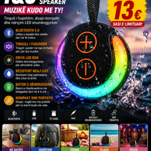 🔊🌈 T&G Mini Bluetooth Speaker – Muzikë Kudo me Ty!