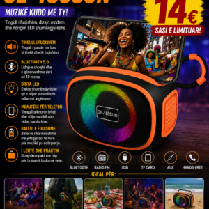 🔊🎶 Bluetooth Speaker GE-169SUN – Muzikë Kudo me Ty!