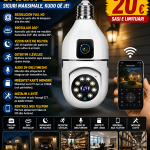 📹💡 Kamerë WiFi 360° në Formë Bombe – Siguri Maksimale për Shtëpinë Tuaj!