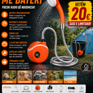 🚿🏕️ Dush Portativ me Bateri – Freski Kudo që Ndodhesh!