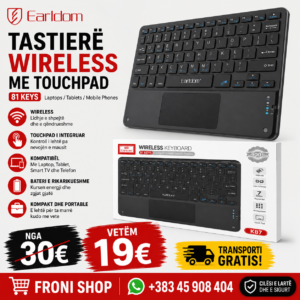 ⌨️💻 Tastierë Wireless Earldom me Touchpad – Komoditet maksimal në çdo vend!