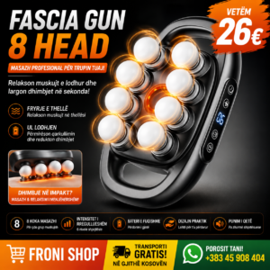 💆‍♂️🔥 Fascia Gun me 8 Koka Masazhi – Relaks profesional në shtëpinë tuaj!