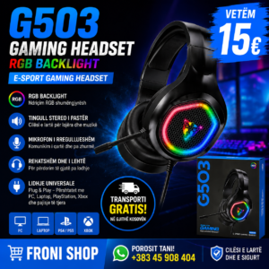 🎧🔥 Gaming Headset G503 RGB – Tingull i fuqishëm për çdo lojë! 🎮