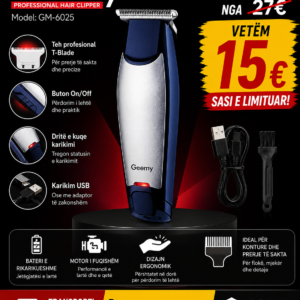 ✂️🔥 Geemy GM-6025 – Trimmer Profesional me Teh T!