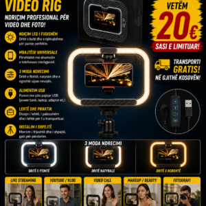 💡📸 YM200 Camera Ring Light Video Rig – Ndriçim Profesional për Çdo Video!