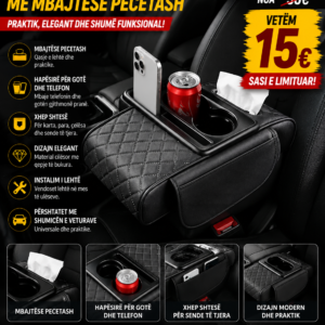 🚗🧻 Organizer për Veturë me Mbajtëse Pecetash – Praktik dhe Elegant!