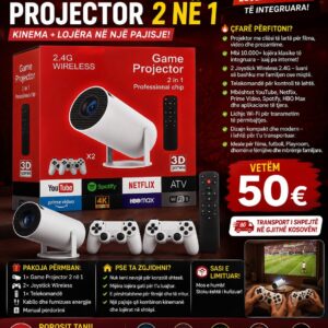 🎮📽️ GAME PROJECTOR 2 NË 1 – Mbi 10.000+ Lojëra në një pajisje!