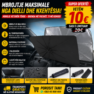 ☀️🚗 Çadër Mbrojtëse për Xhamin e Veturës – Mbrojtje Maksimale nga Dielli!