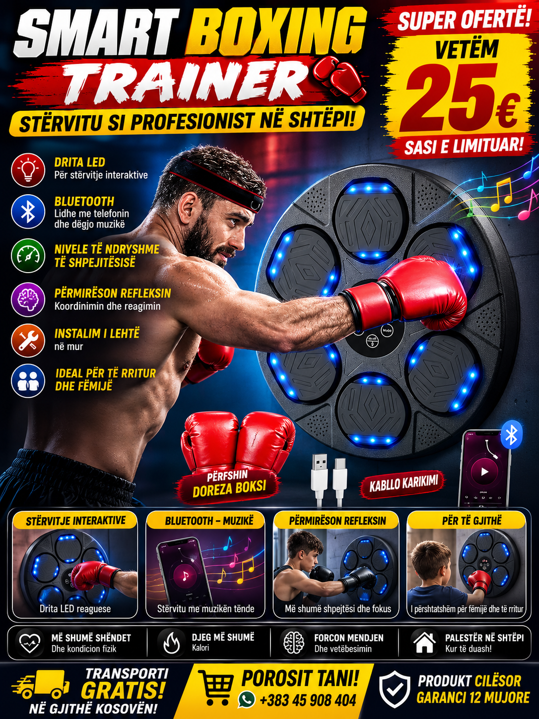 🥊🔥 Smart Boxing Trainer – Stërvitu si Profesionist në Shtëpi!
