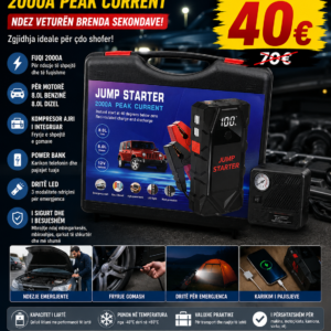 🚗⚡ Jump Starter 2000A – Mos Mbet Kurrë në Rrugë!