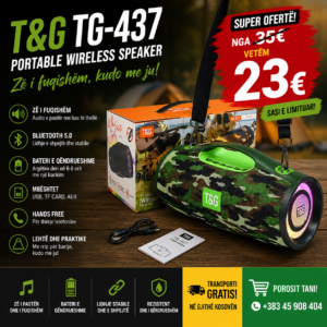 🔊🔥 T&G TG-437 – Altoparlant Wireless me Zë të Fuqishëm!