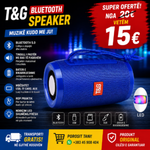 🔊🎵 T&G Bluetooth Speaker – Muzikë kudo me ju!