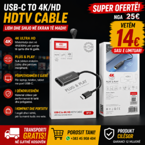 🔌📺 Earldom USB-C në 4K/HD HDTV Adapter – Lidhe Telefonin me TV në Sekonda!