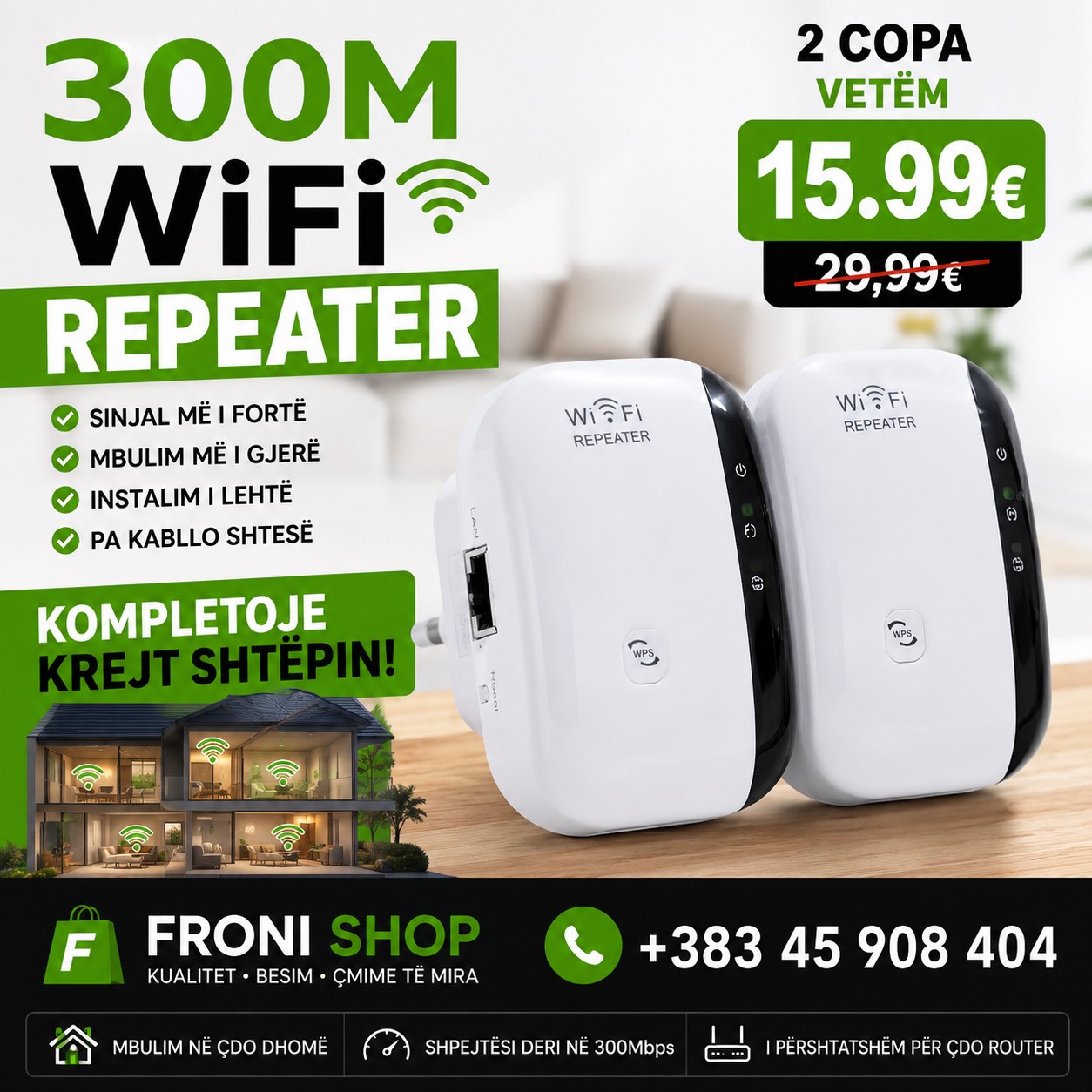 WiFi Repeater 300Mbps (2 Copa)